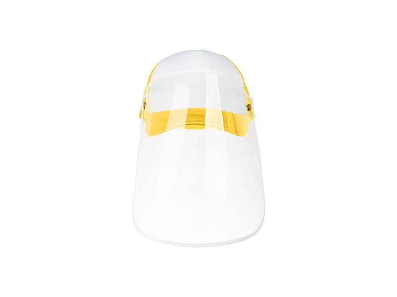 Sublimation Adult Mesh Cap w/ Removable Face Shield (Yellow)