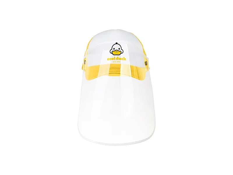 Sublimation Adult Mesh Cap w/ Removable Face Shield (Yellow)