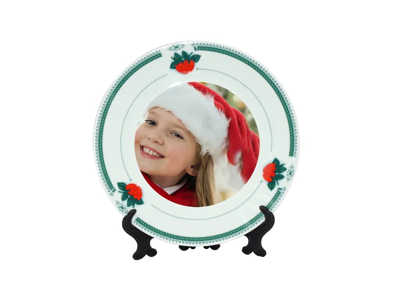 Sublimation 7.5inch Rim Plates(Green strawberry)