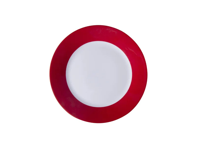 Sublimation 8inch Plate w/ Red Edge
