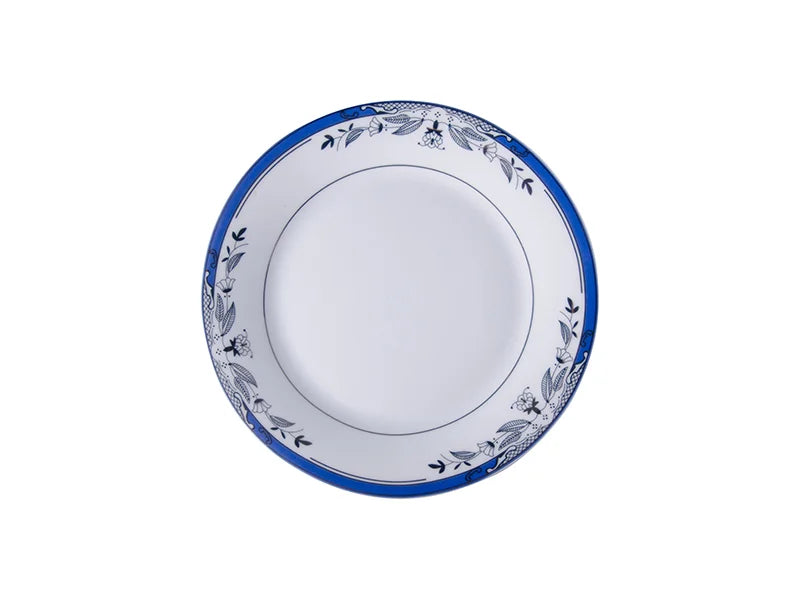 Sublimation 8inch Rim Plate w/ Blue Flower
