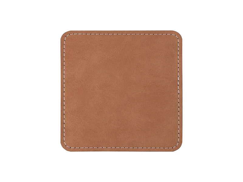 Sublimation PU Leather Square Mug Coaster (Brown, 10*10cm)