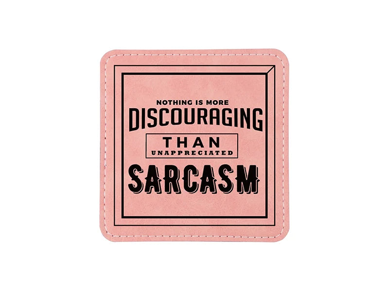 Sublimation PU Leather Square Mug Coaster (Pink, 10*10cm)