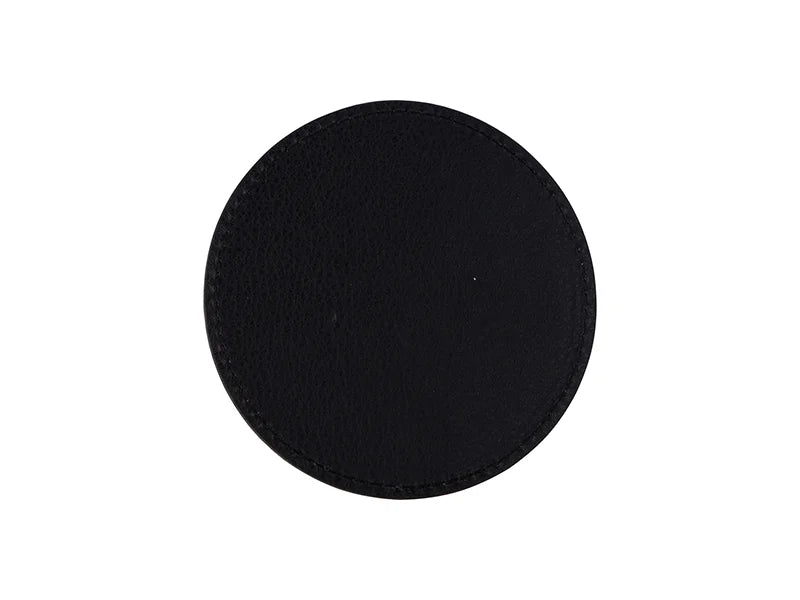 Sublimation PU Leather Round Mug Coaster (Brown, 9.5cm)
