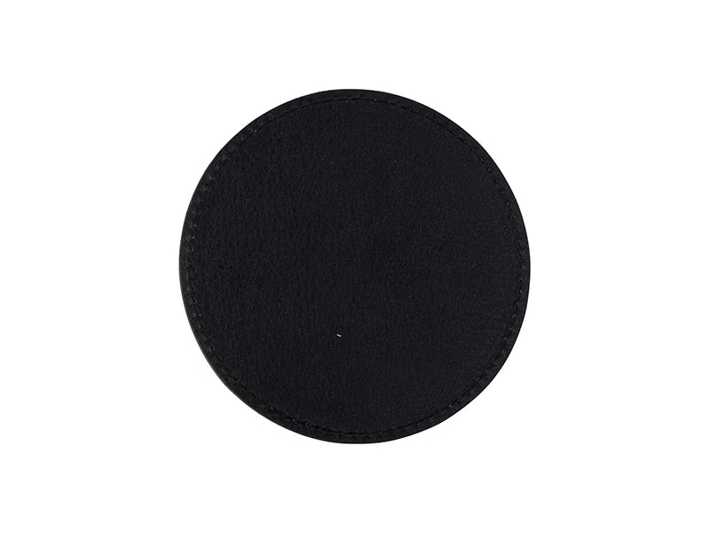 Sublimation PU Leather Round Mug Coaster (Gray, 9.5cm)