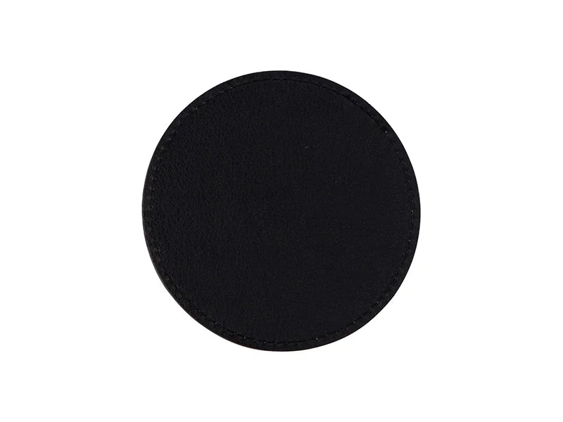 Sublimation PU Leather Round Mug Coaster (Pink, 9.5cm)