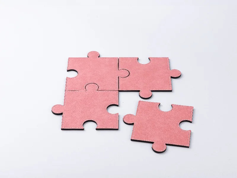 PU Puzzle Coaster(Pink, 12*12cm)