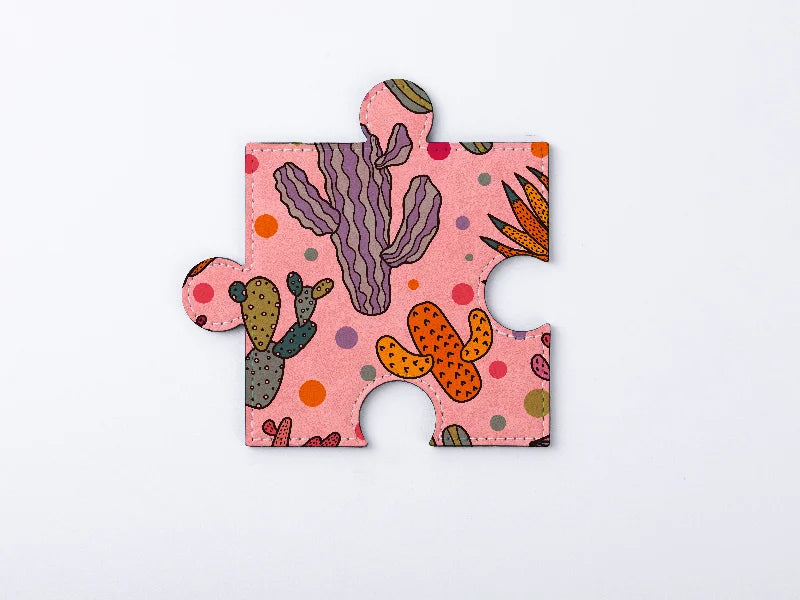 PU Puzzle Coaster(Pink, 12*12cm)