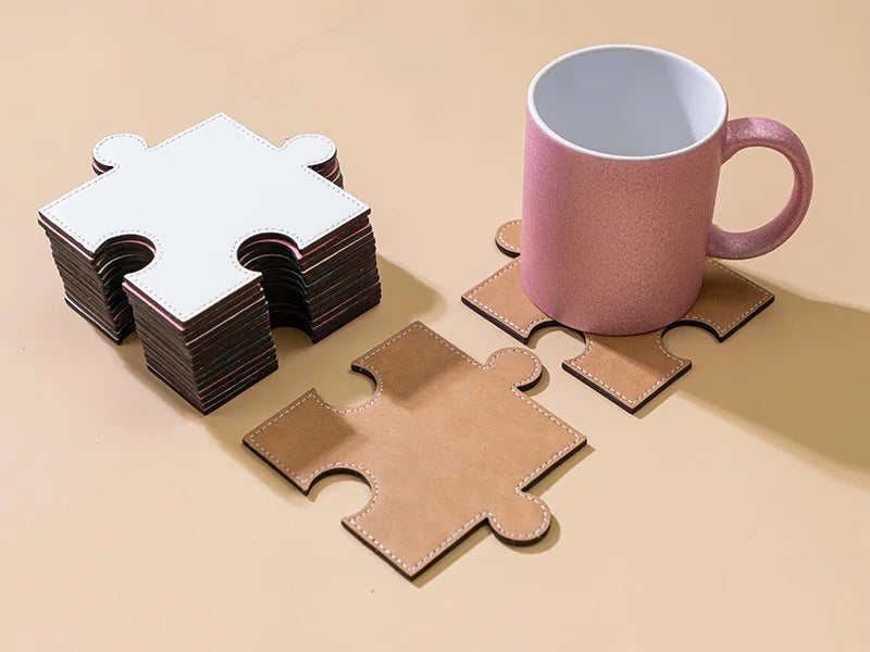 PU Puzzle Coaster(Pink, 12*12cm)