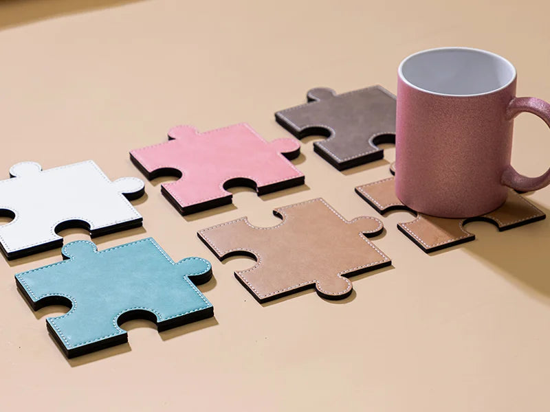 PU Puzzle Coaster(White, 12*12cm)