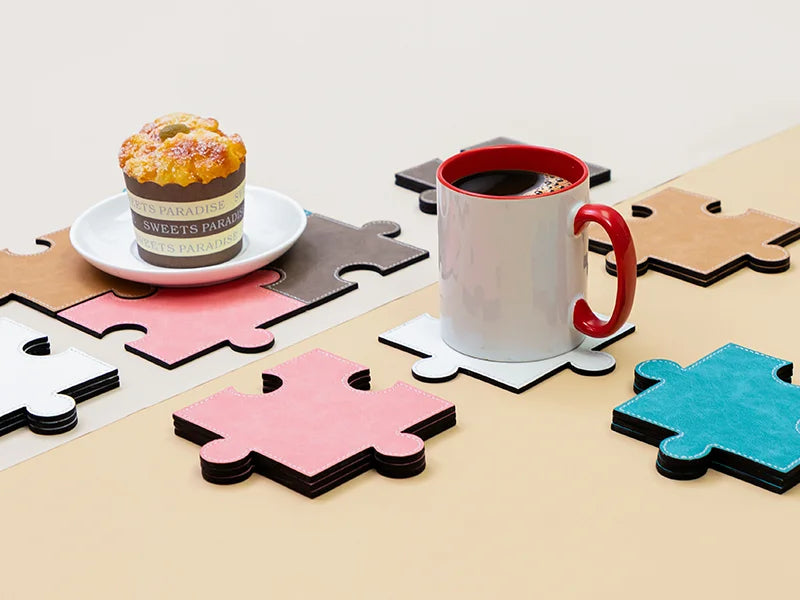 PU Puzzle Coaster(Brown, 12*12cm)