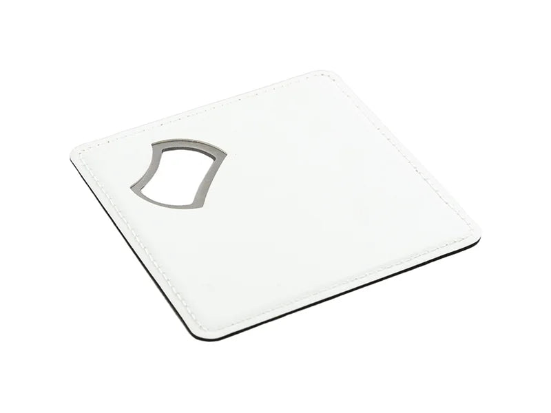 Sublimation PU Bottle Opener Square Coaster (9.8*9.8cm,double-sided printing)