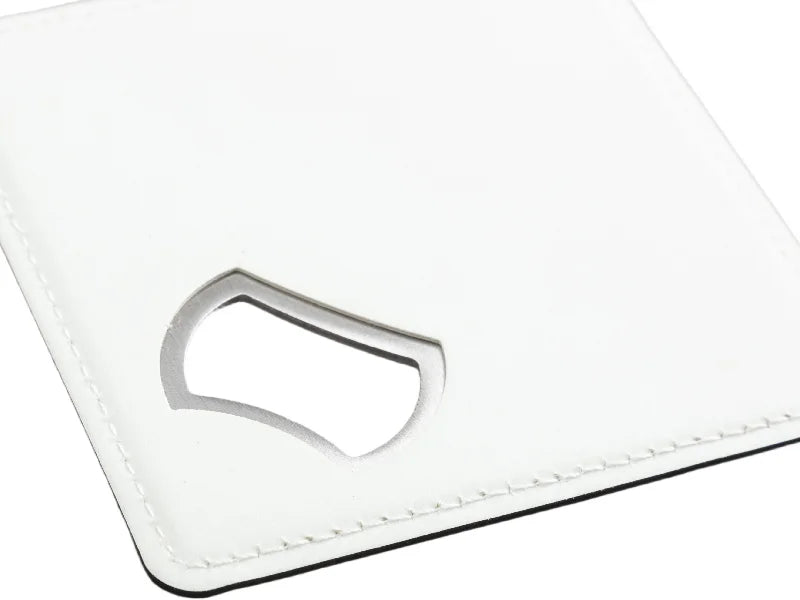 Sublimation PU Bottle Opener Square Coaster (9.8*9.8cm,double-sided printing)