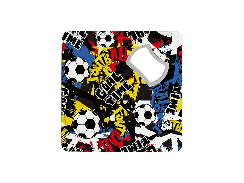 Sublimation PU Bottle Opener Square Coaster (9.8*9.8cm,double-sided printing)