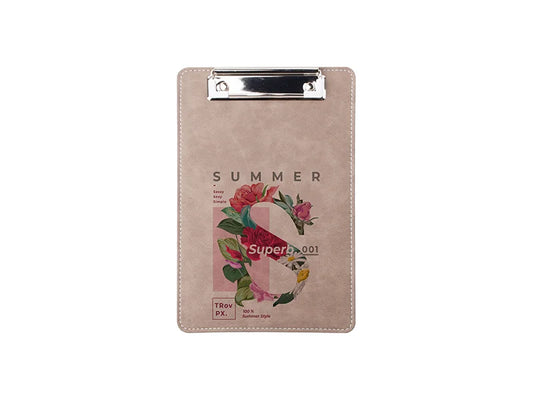 Sublimation PU Leather Clipboard with Metal Clip (Gray, A5 size)