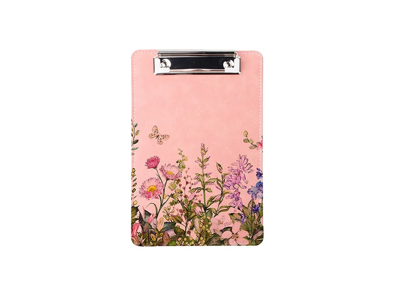 Sublimation PU Leather Clipboard with Metal Clip (Pink, A5 size)