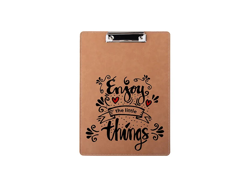 Sublimation PU Leather Clipboard with Metal Clip (Brown, A4 size)