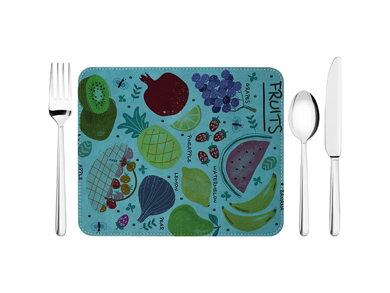 Sublimation 19*23cm PU Leather Placemat (Green)
