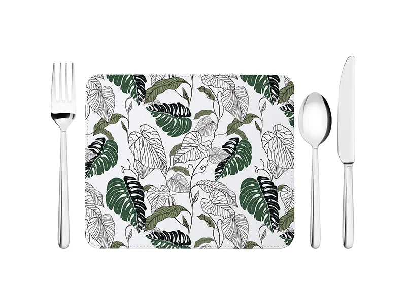 Sublimation 19*23cm PU Leather Placemat (White)