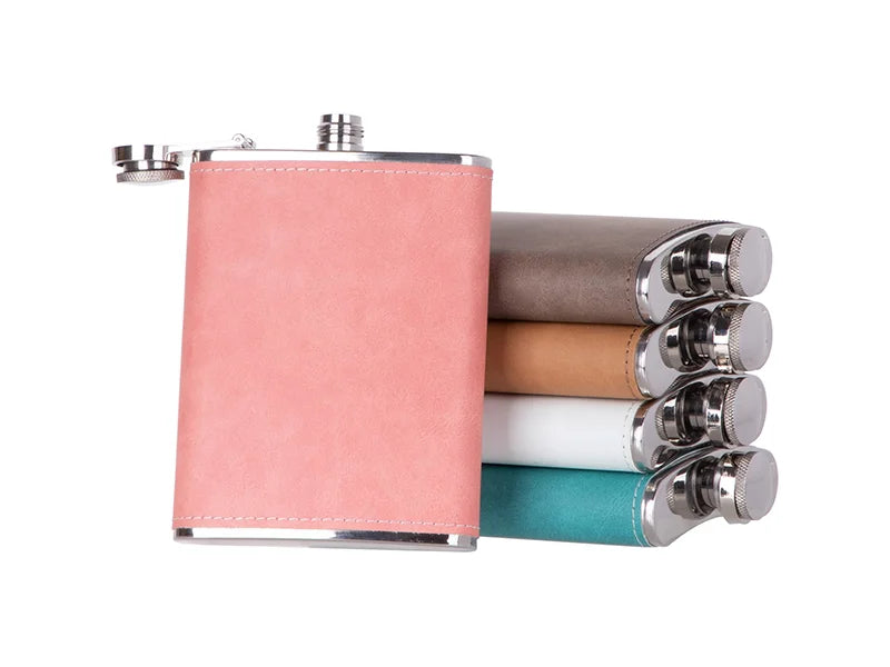 Sublimation 8oz/240ml Stainless Steel Flask with PU Cover (Dark Gray)