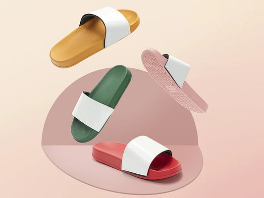 Adult Slippers w/ Sublimation PU Leather (Red Sole)