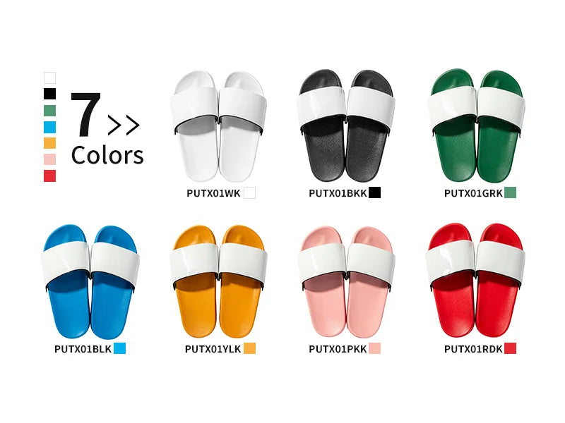 Adult Slippers w/ Sublimation PU Leather (Pink Sole)