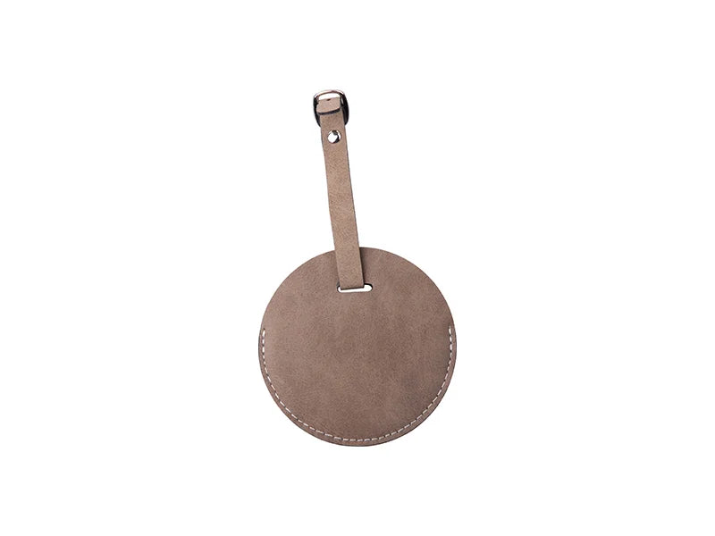 Sublimation Double Side PU Leather Luggage Tag (Gray, Round Shape)