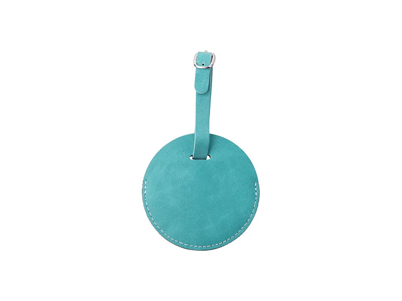 Sublimation Double Side PU Leather Luggage Tag (Green, Round Shape)
