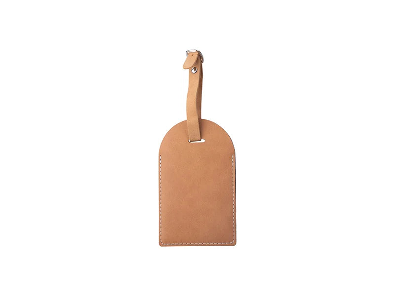 Sublimation Double Side PU Leather Luggage Tag (Brown, Arcuation Shape)