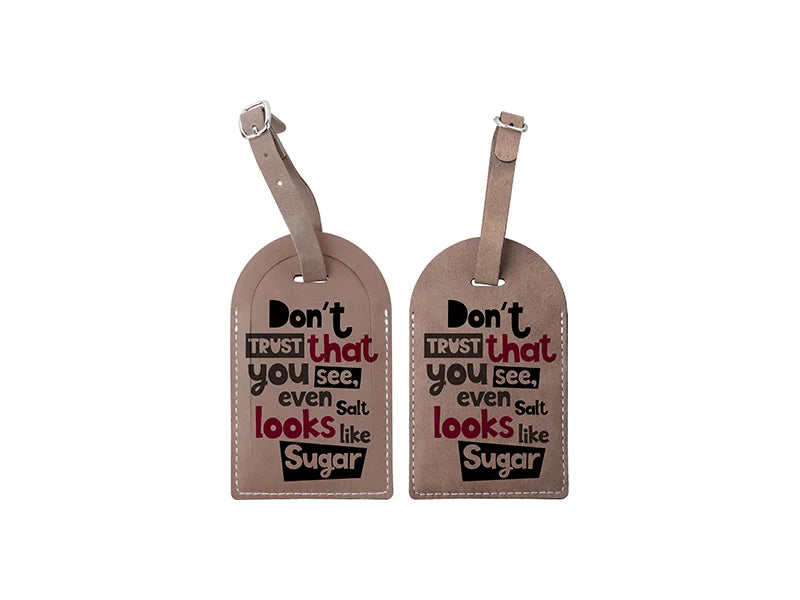 Sublimation Double Side PU Leather Luggage Tag (Gray, Arcuation Shape)