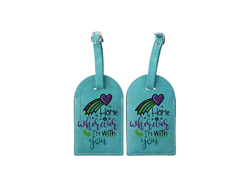 Sublimation Double Side PU Leather Luggage Tag (Green, Arcuation Shape)