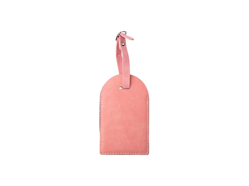 Sublimation Double Side PU Leather Luggage Tag (Pink, Arcuation Shape)