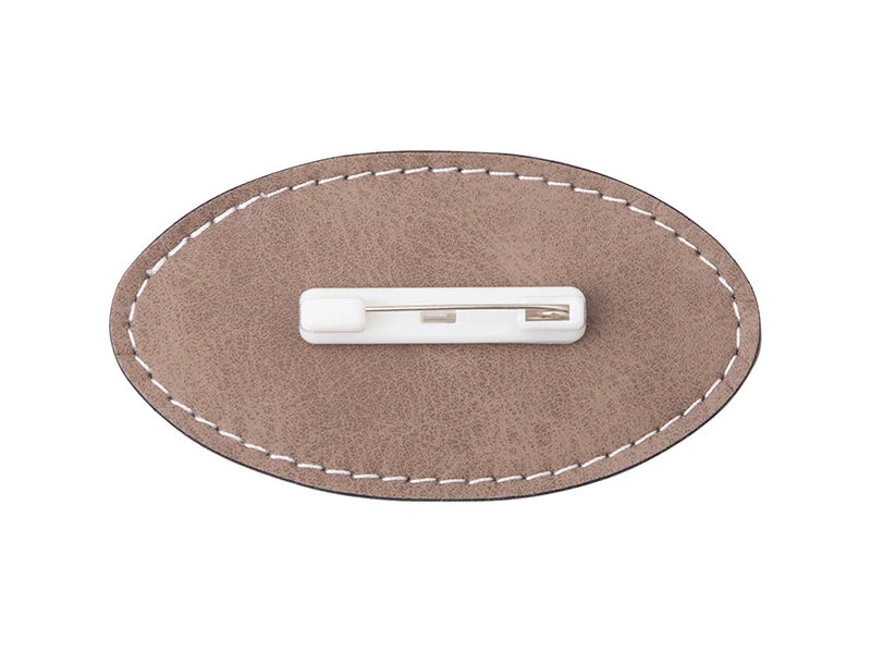 Sublimation PU Leather Badge Name Tag (Gray, Oval)