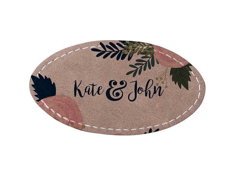 Sublimation PU Leather Badge Name Tag (Gray, Oval)