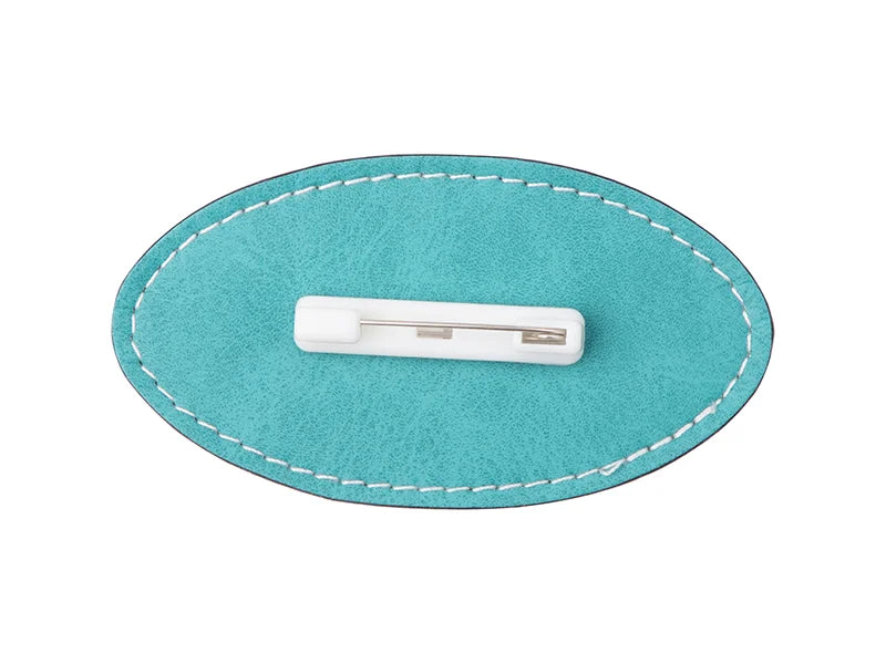 Sublimation PU Leather Badge Name Tag (Green, Oval)
