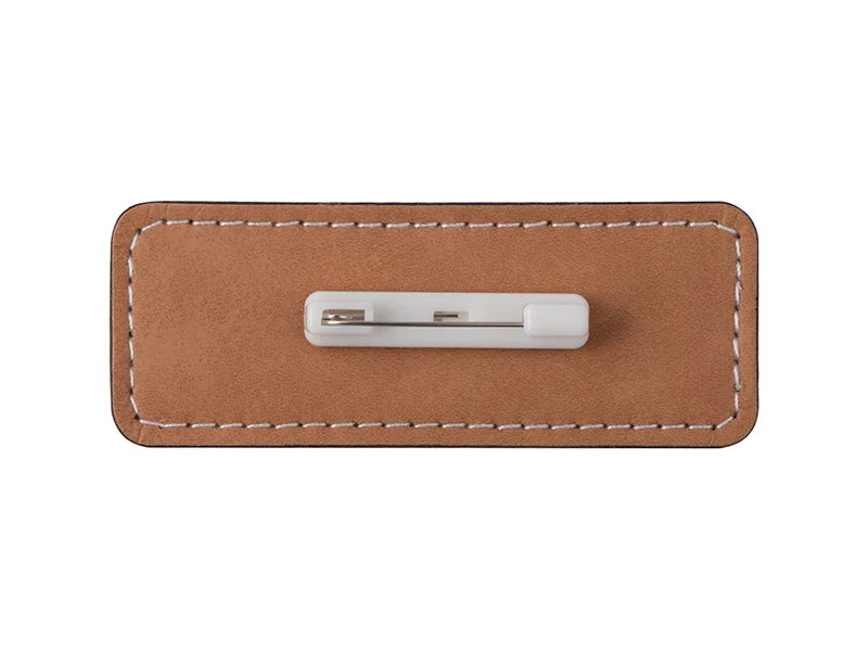 Sublimation PU Leather Badge Name Tag (Brown, Small Rectangle)