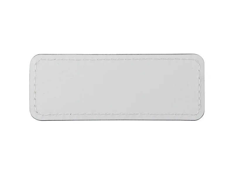 Sublimation PU Leather Badge Name Tag (White, Small Rectangle)