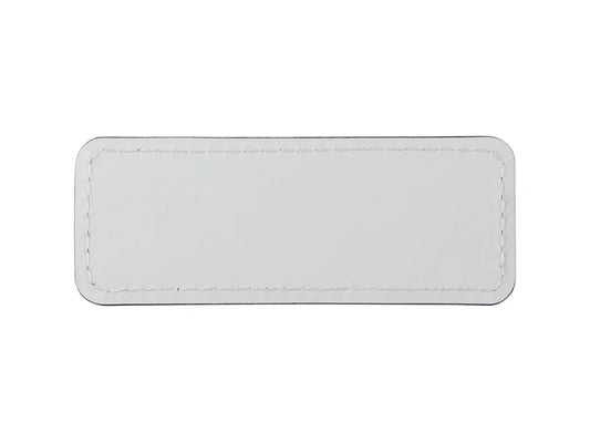 Sublimation PU Leather Badge Name Tag (White, Small Rectangle)