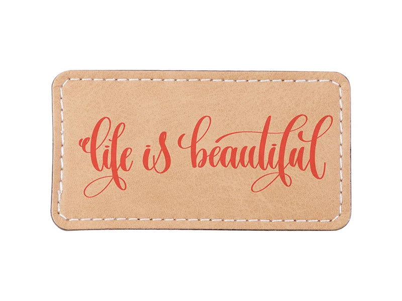 Sublimation PU Leather Badge Name Tag (Blue, Big Rectangle)