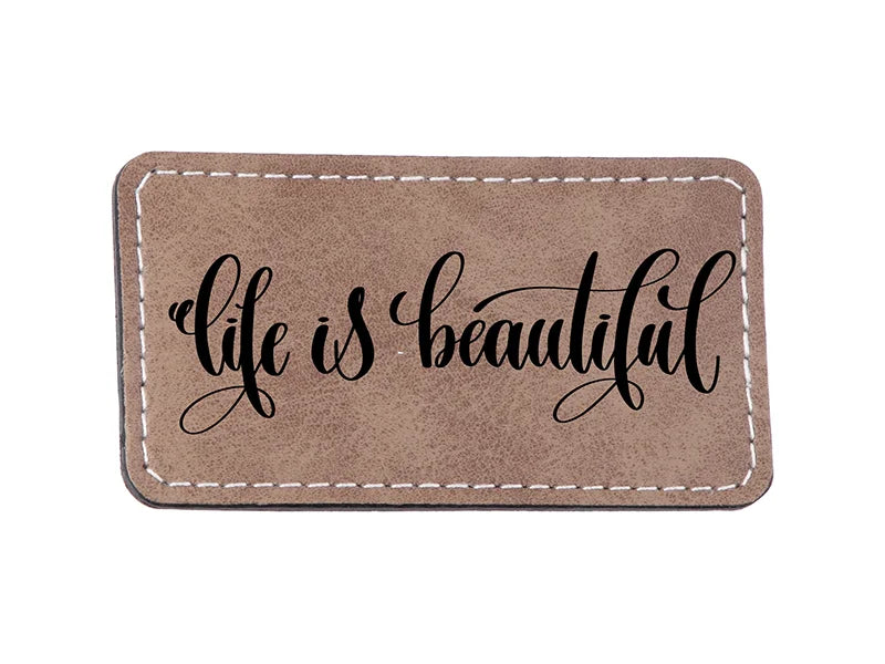 Sublimation PU Leather Badge Name Tag (Gray, Big Rectangle)
