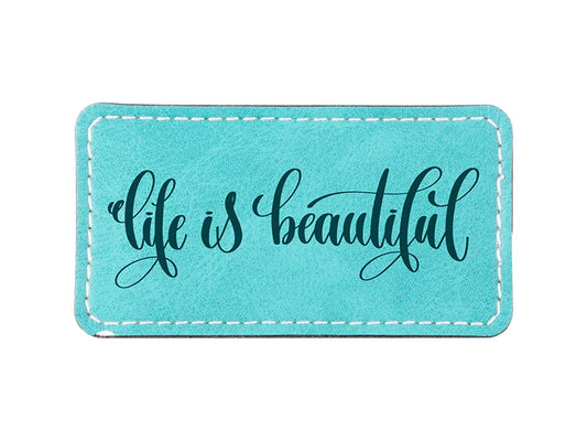 Sublimation PU Leather Badge Name Tag (Green, Big Rectangle)