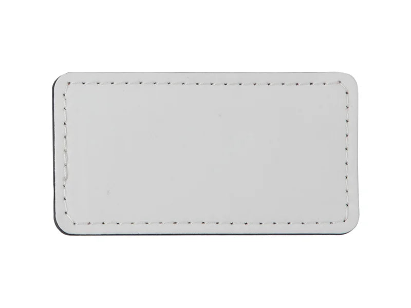 Sublimation PU Leather Badge Name Tag (White, Big Rectangle)