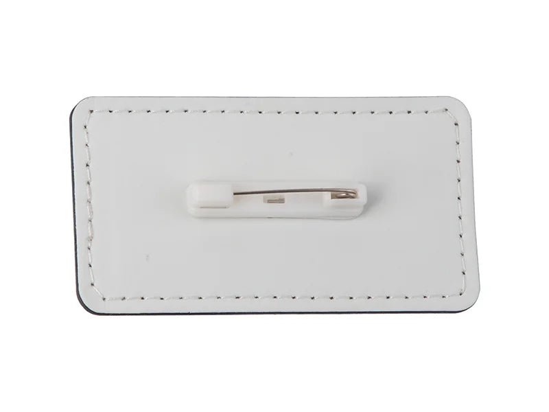 Sublimation PU Leather Badge Name Tag (White, Big Rectangle)