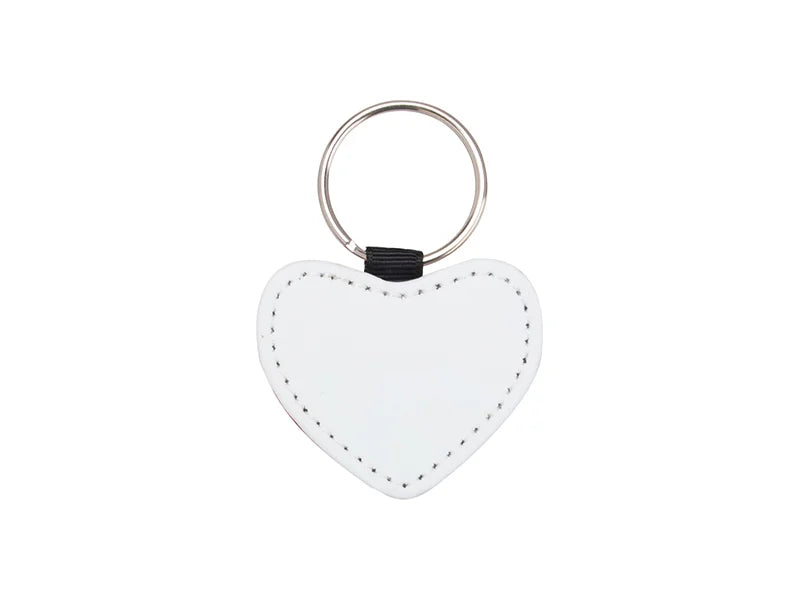 Sublimation Glitter PU Leather Key Chain (Heart, Pink)