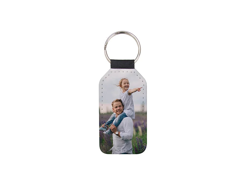 Sublimation Glitter PU Leather Key Chain (Barrel, Red)