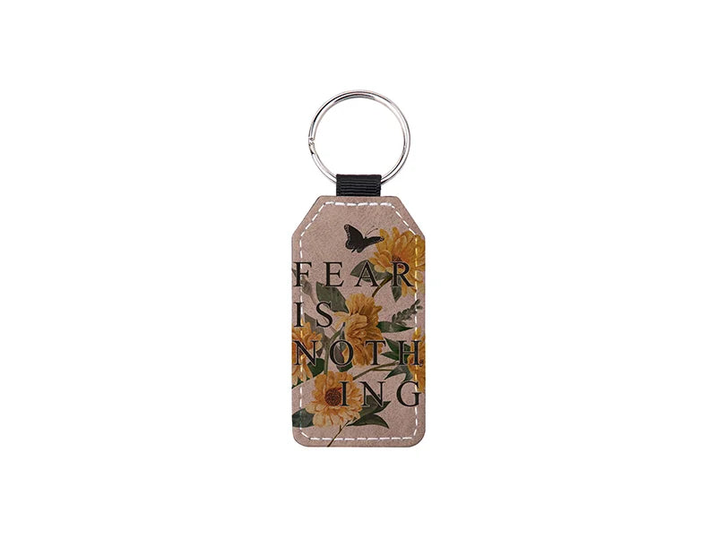 Sublimation PU Leather Key Chain (Gray, Barrel)