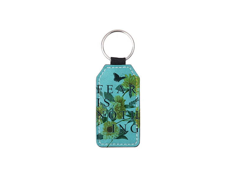 Sublimation PU Leather Key Chain (Green, Barrel)