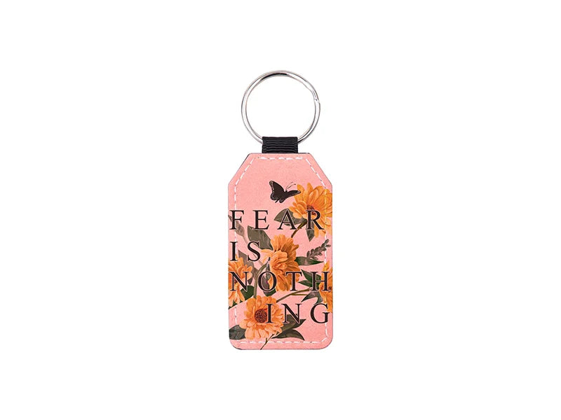 Sublimation PU Leather Key Chain (Pink, Barrel)