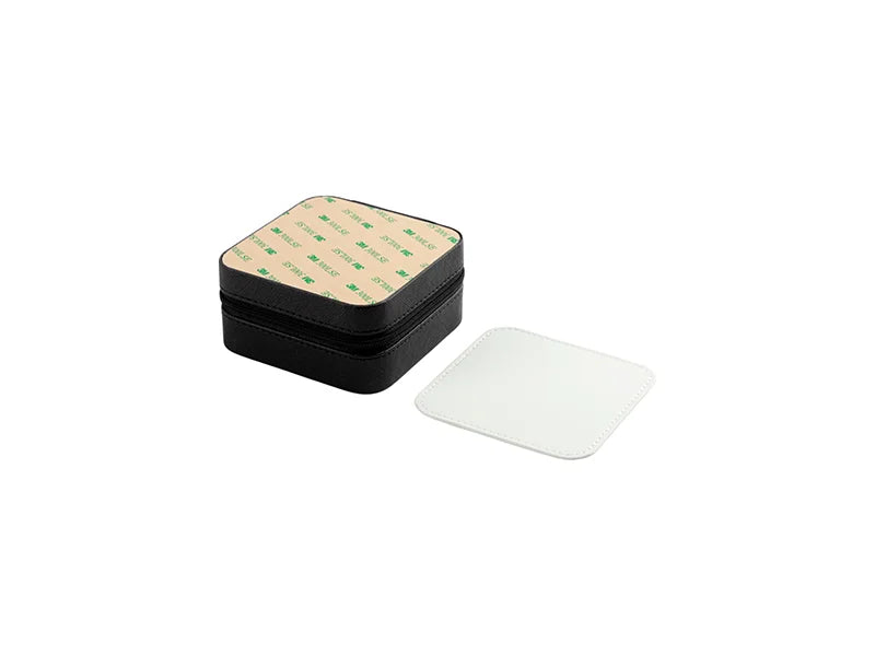 Sublimation Blanks PU Jewelry Box w/insert (10*10*5cm,Black)