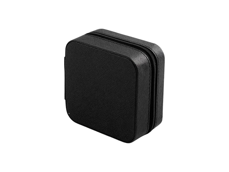 Sublimation Blanks PU Jewelry Box w/insert (10*10*5cm,Black)